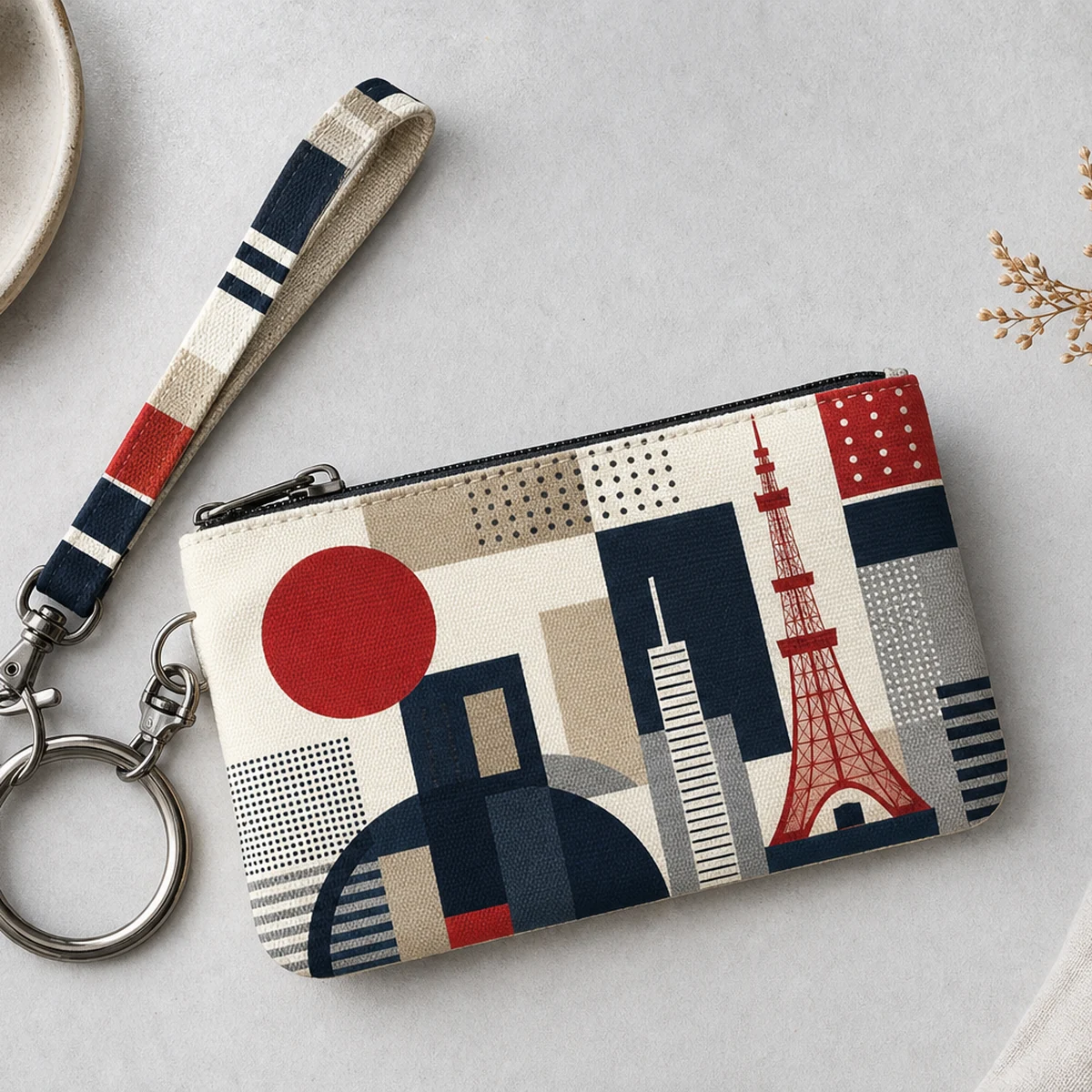 Non-branded wristlet keychain style context